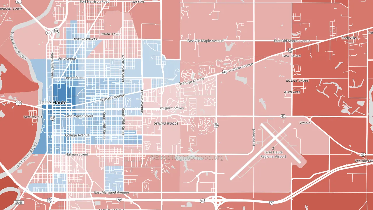 47803, IN block-group political-lean map