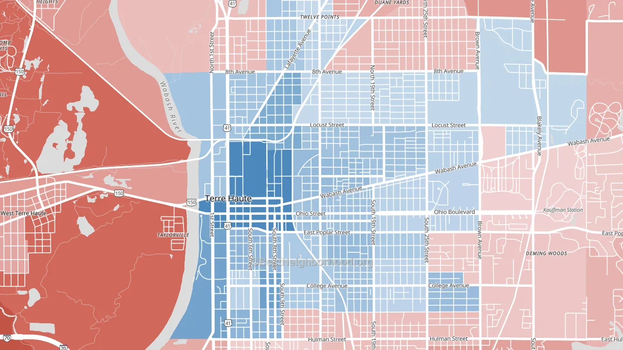 47807, IN block-group political-lean map