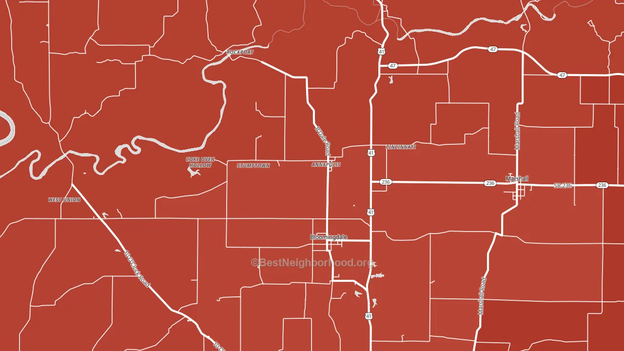 47832, IN block-group political-lean map