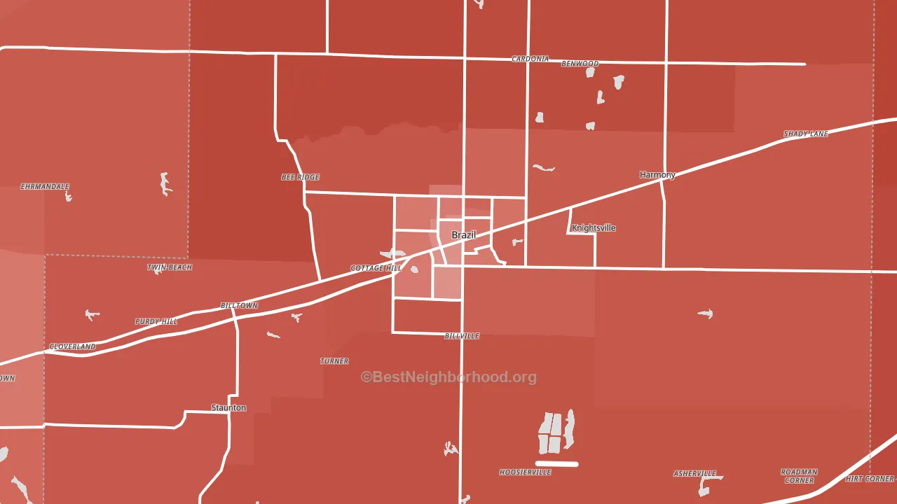 47834, IN block-group political-lean map