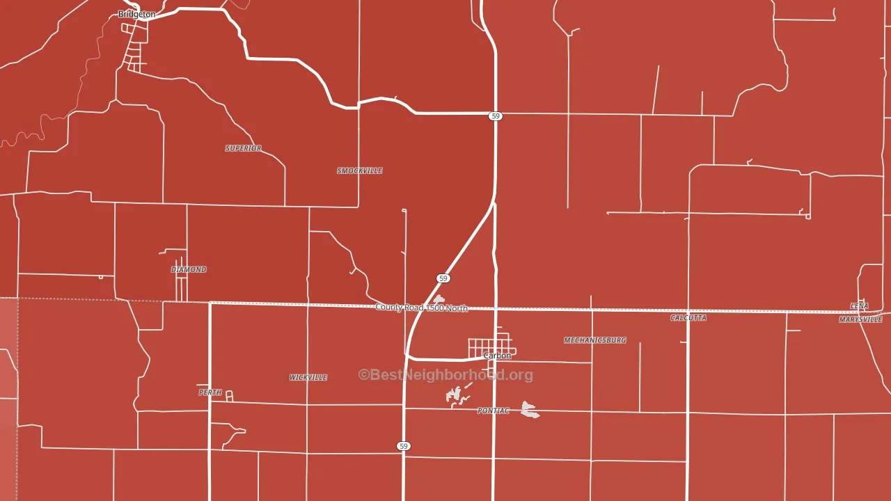 47837, IN block-group political-lean map