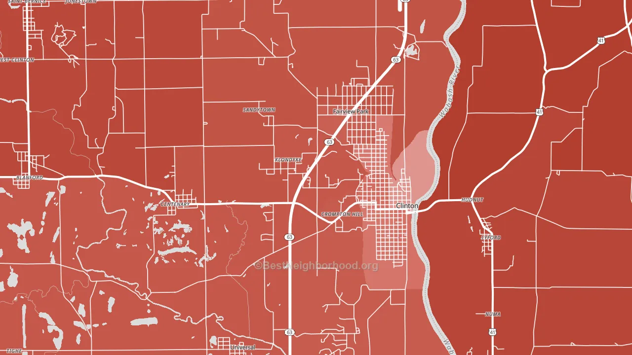 47842, IN block-group political-lean map