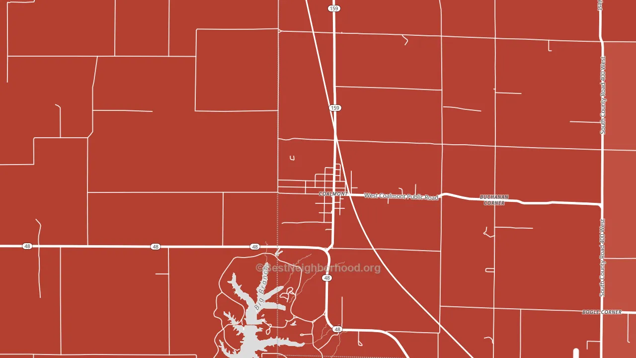 47845, IN block-group political-lean map
