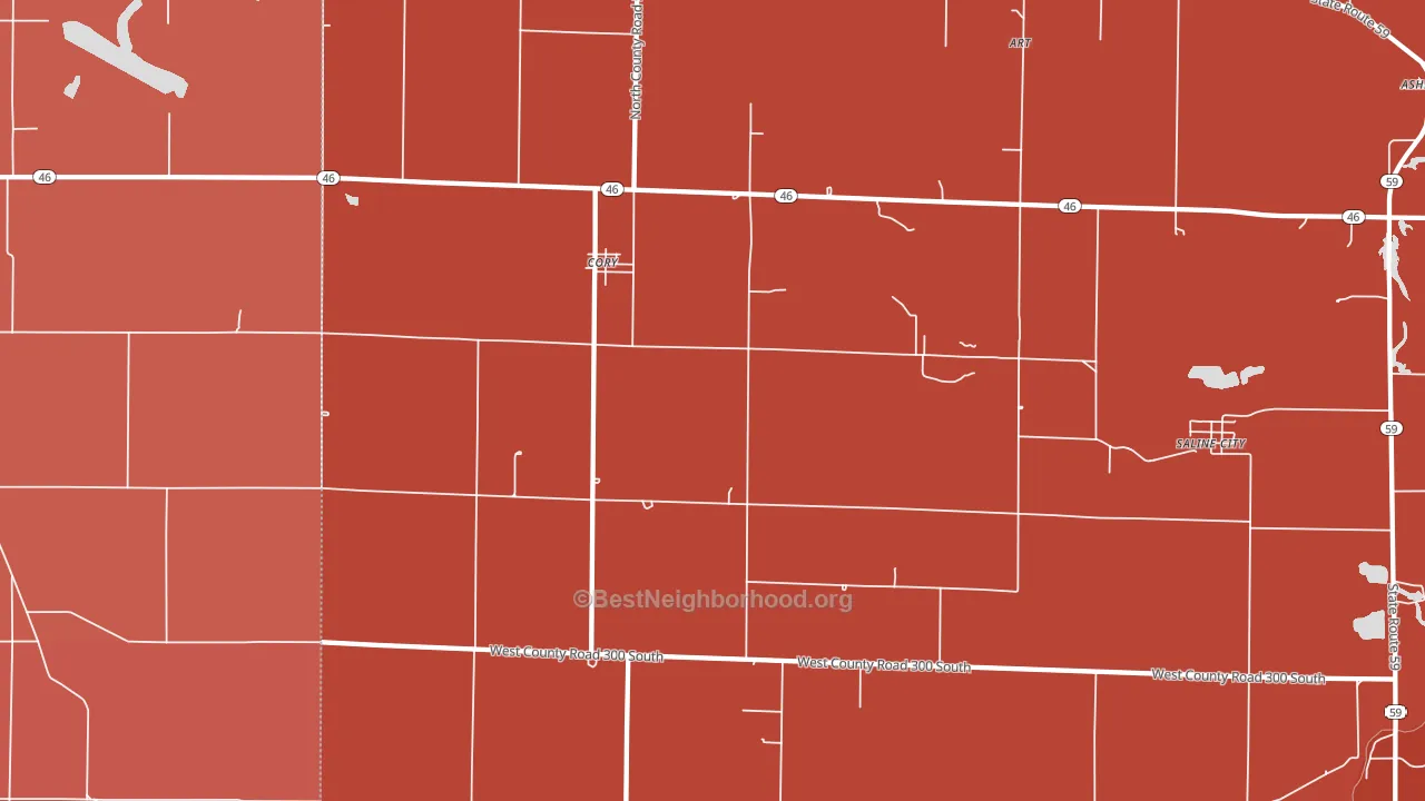 47846, IN block-group political-lean map