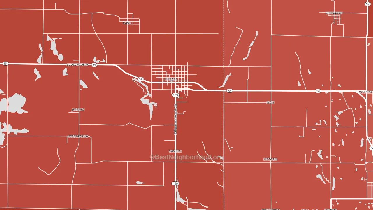 47848, IN block-group political-lean map