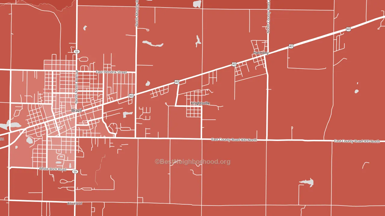 47857, IN block-group political-lean map