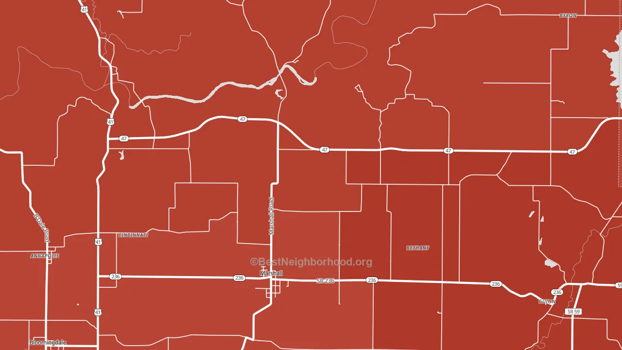 47859, IN block-group political-lean map
