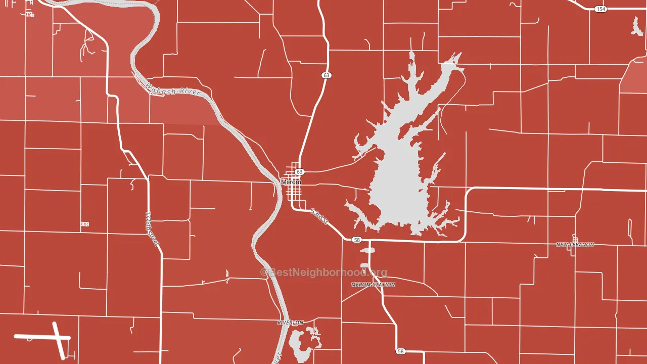 47861, IN block-group political-lean map
