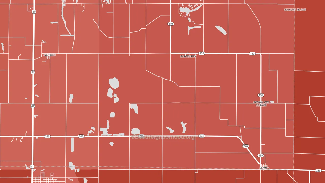 47866, IN block-group political-lean map