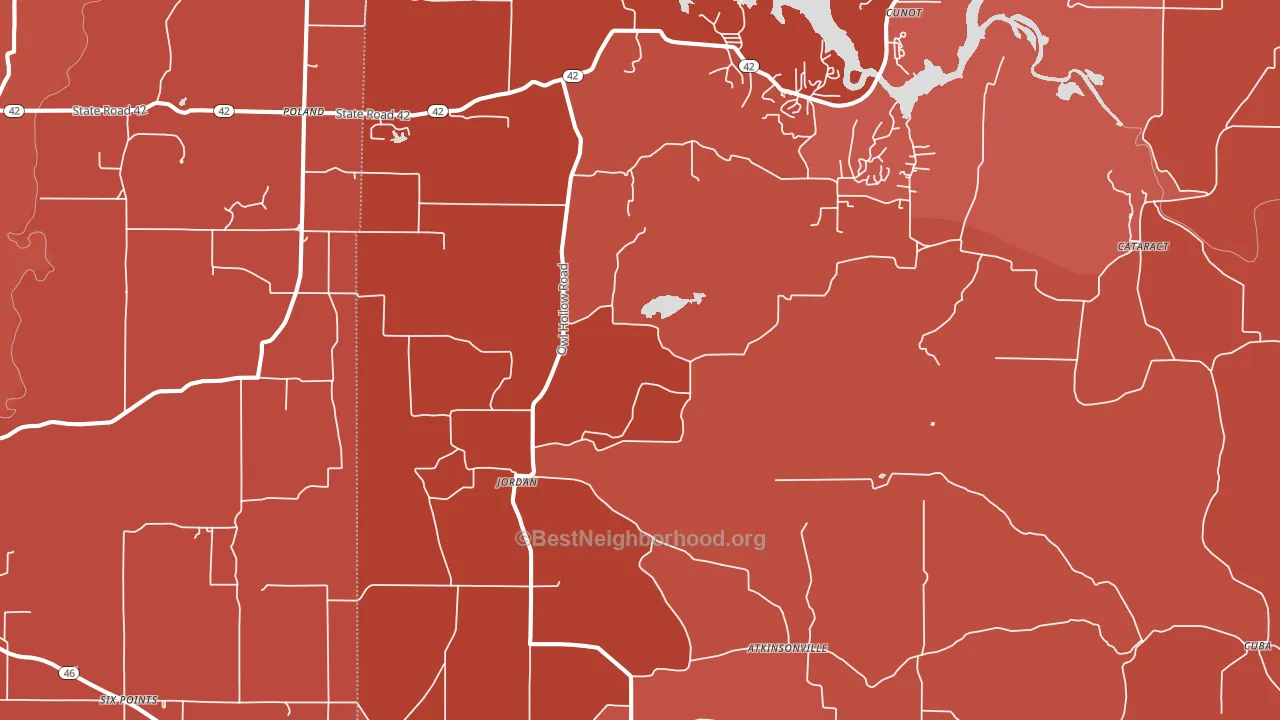 47868, IN block-group political-lean map