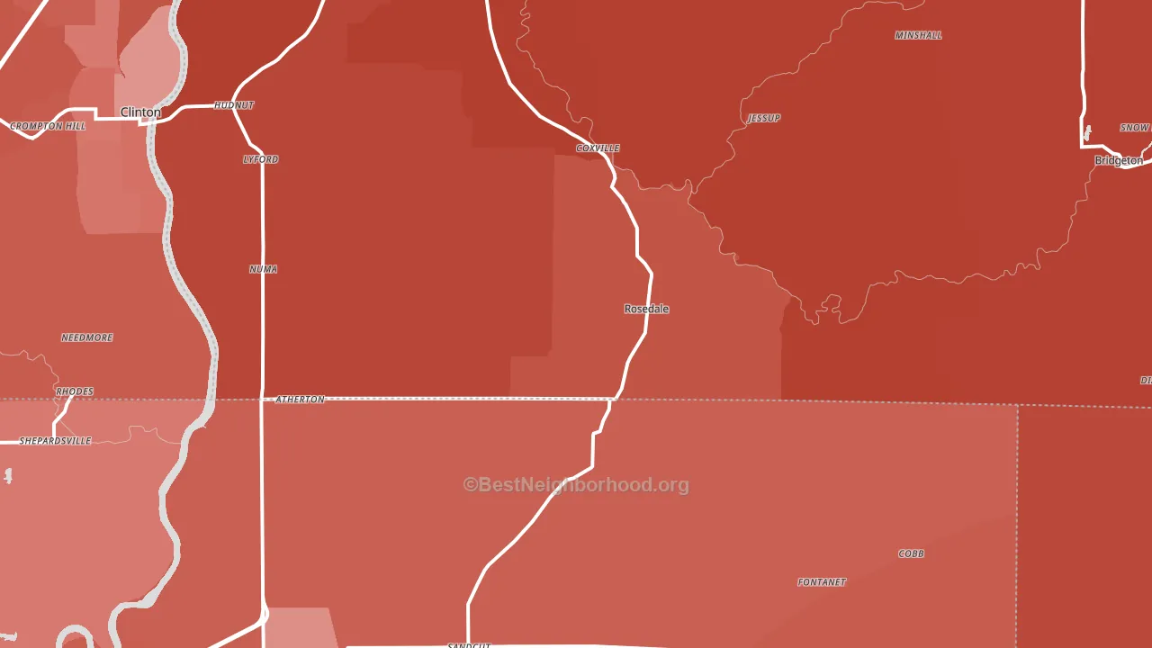 47874, IN block-group political-lean map