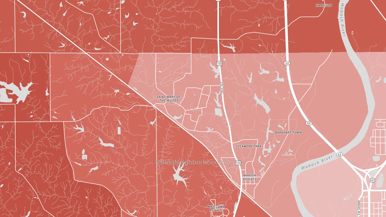 47876, IN block-group political-lean map