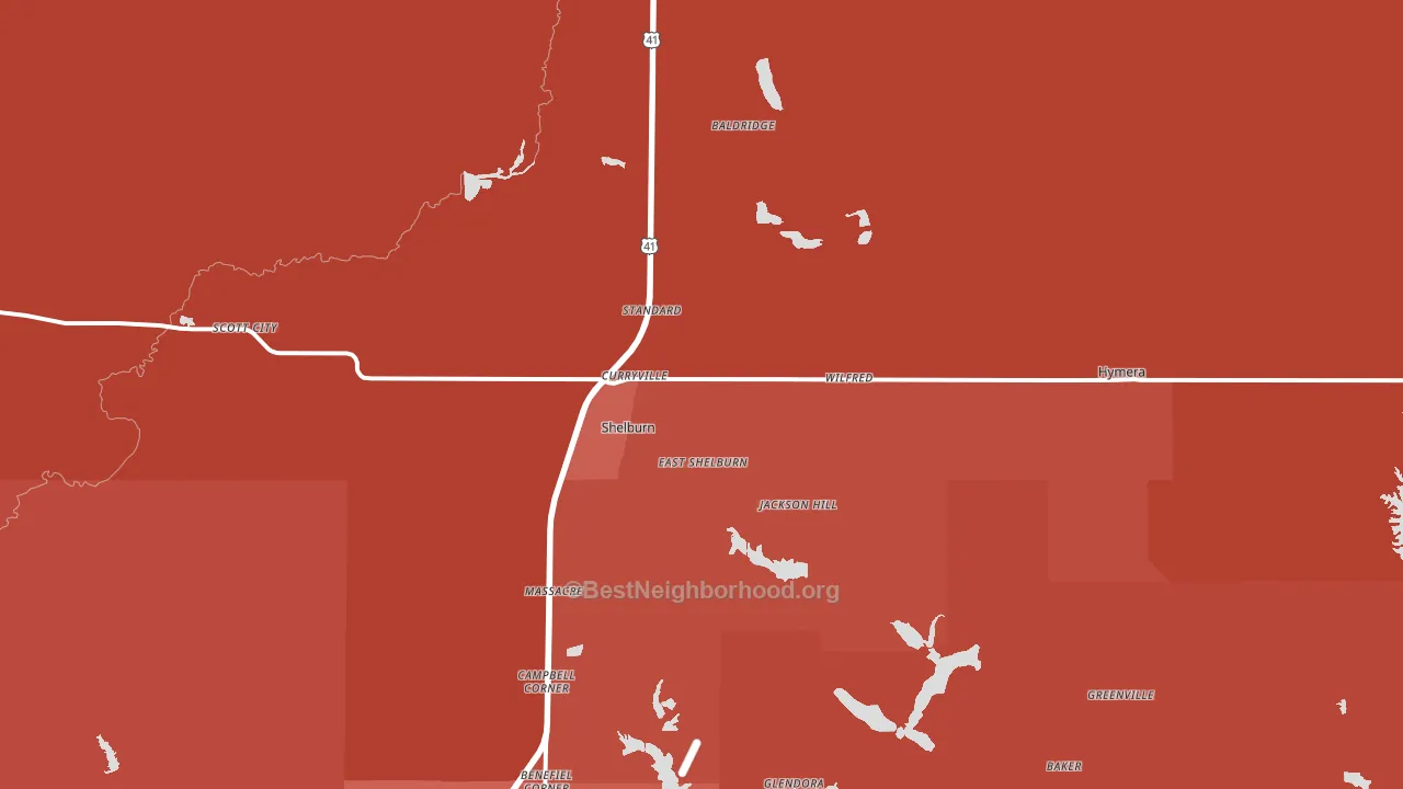 47879, IN block-group political-lean map