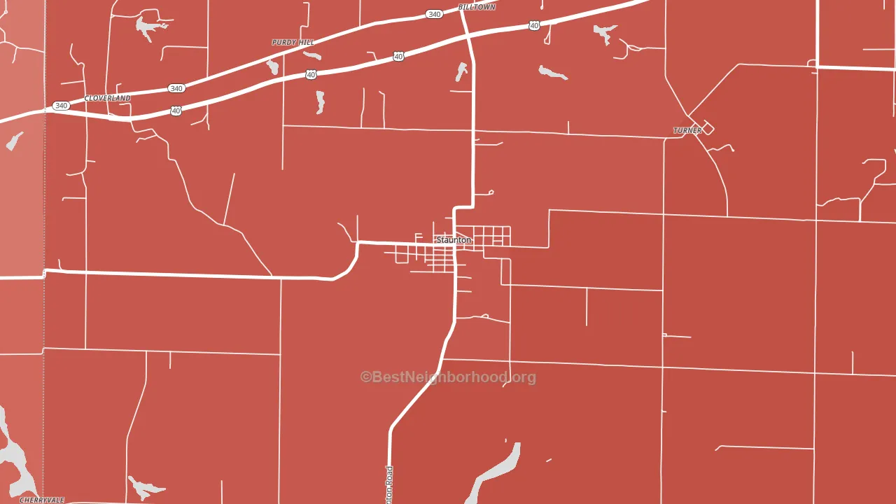 47881, IN block-group political-lean map