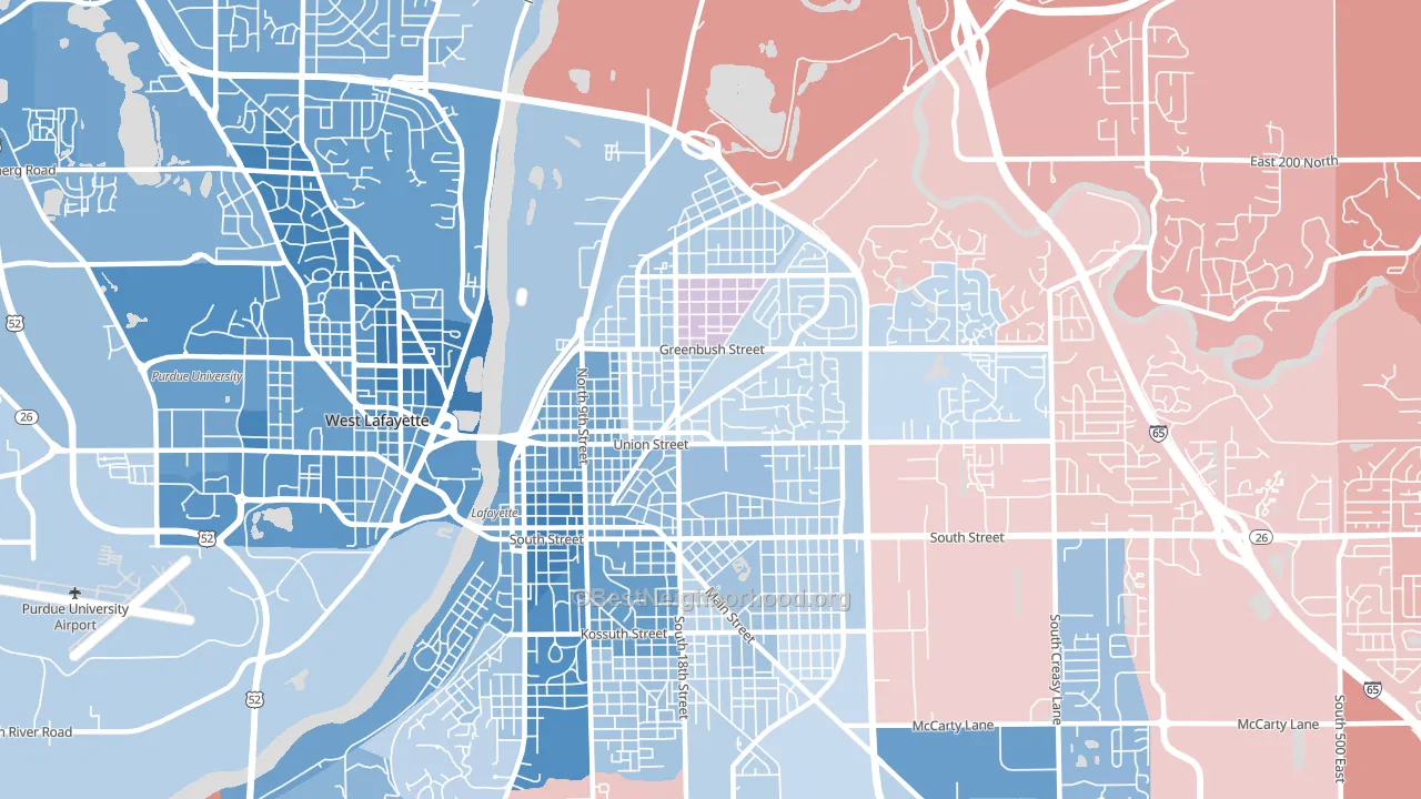 47904, IN block-group political-lean map