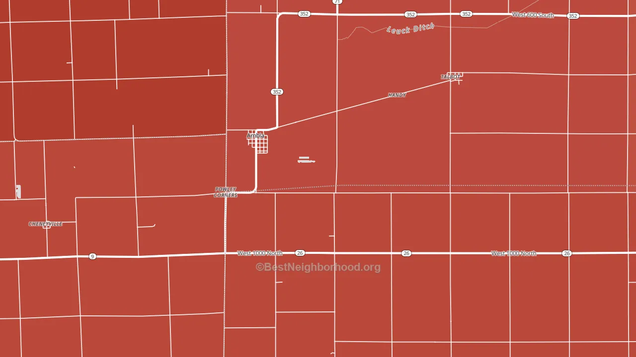 47917, IN block-group political-lean map