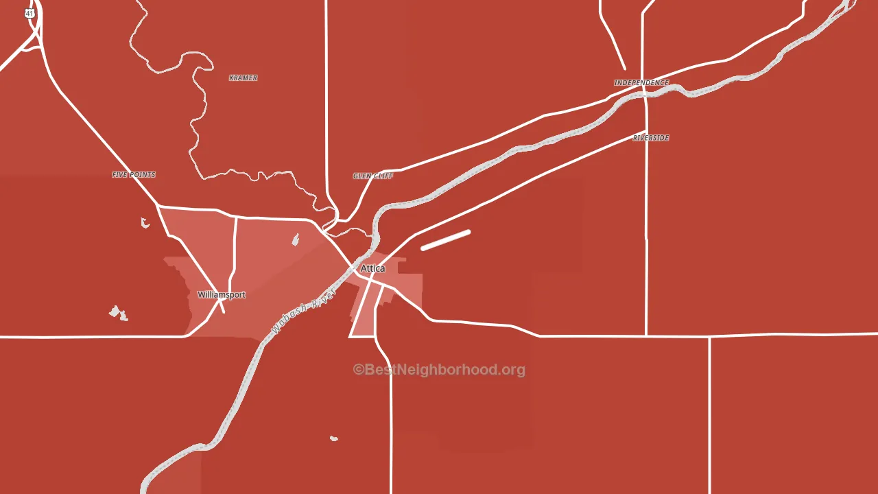 47918, IN block-group political-lean map
