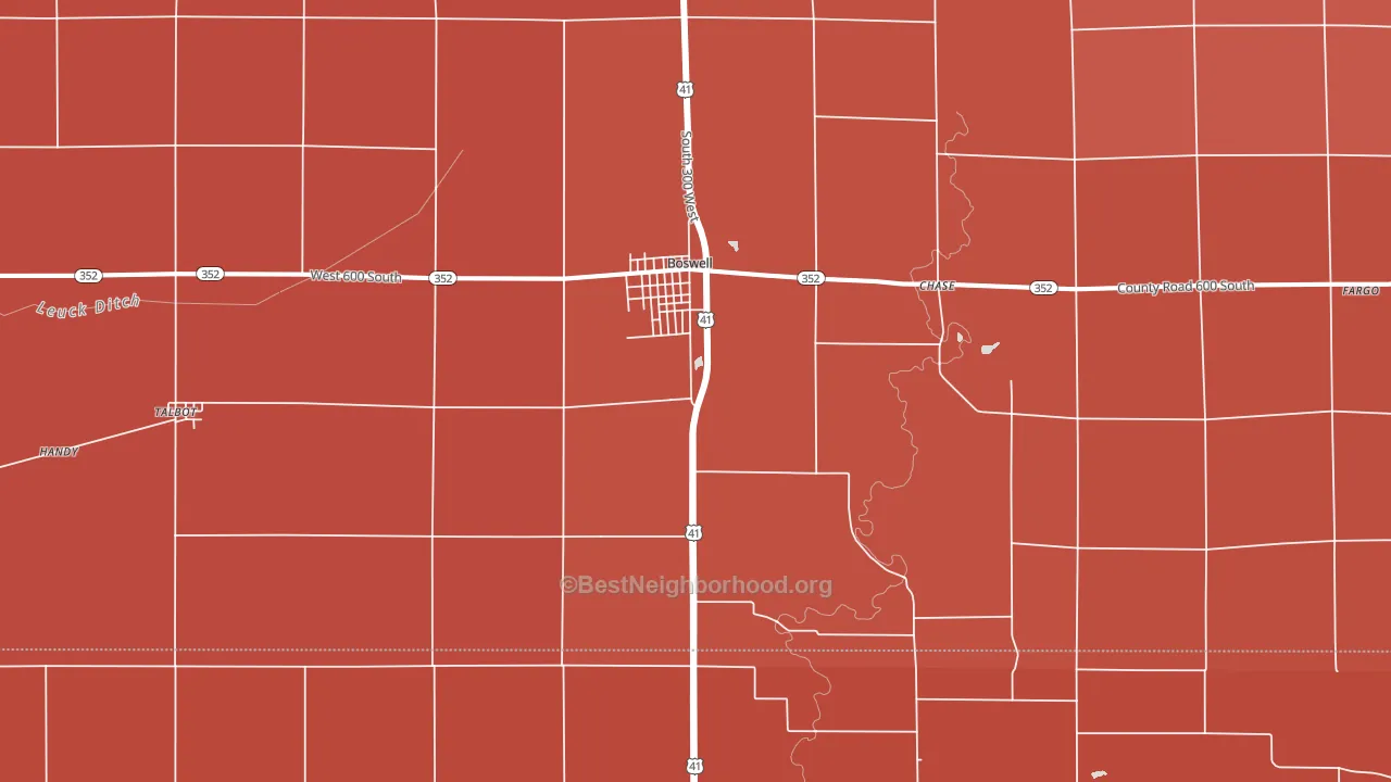 47921, IN block-group political-lean map