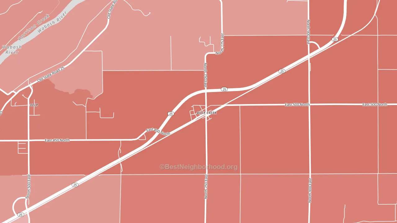 47924, IN block-group political-lean map