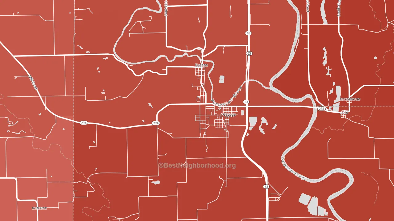 47928, IN block-group political-lean map
