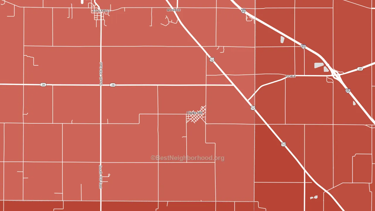 47930, IN block-group political-lean map