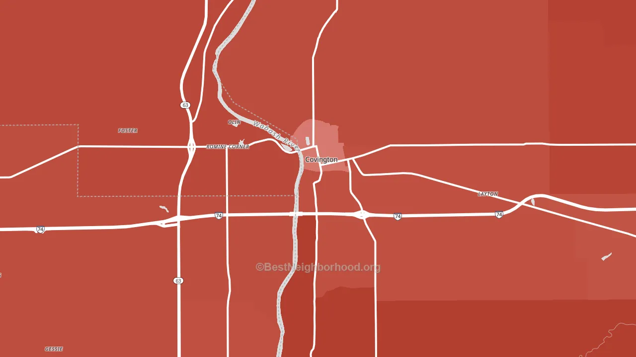 47932, IN block-group political-lean map