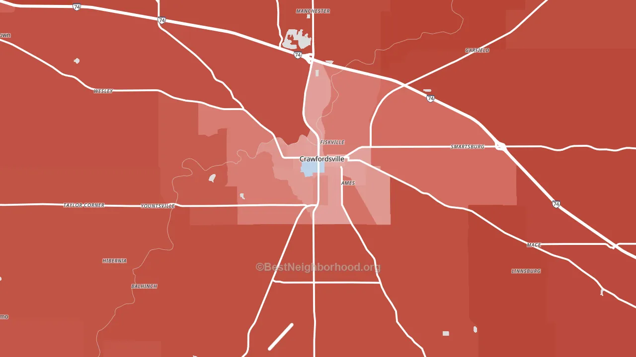 47933, IN block-group political-lean map