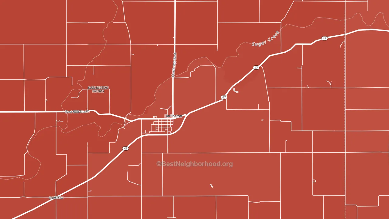 47940, IN block-group political-lean map
