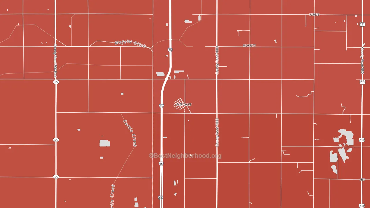 47943, IN block-group political-lean map