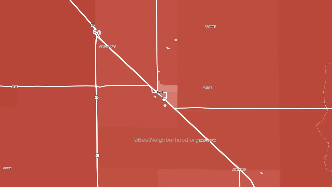 47944, IN block-group political-lean map