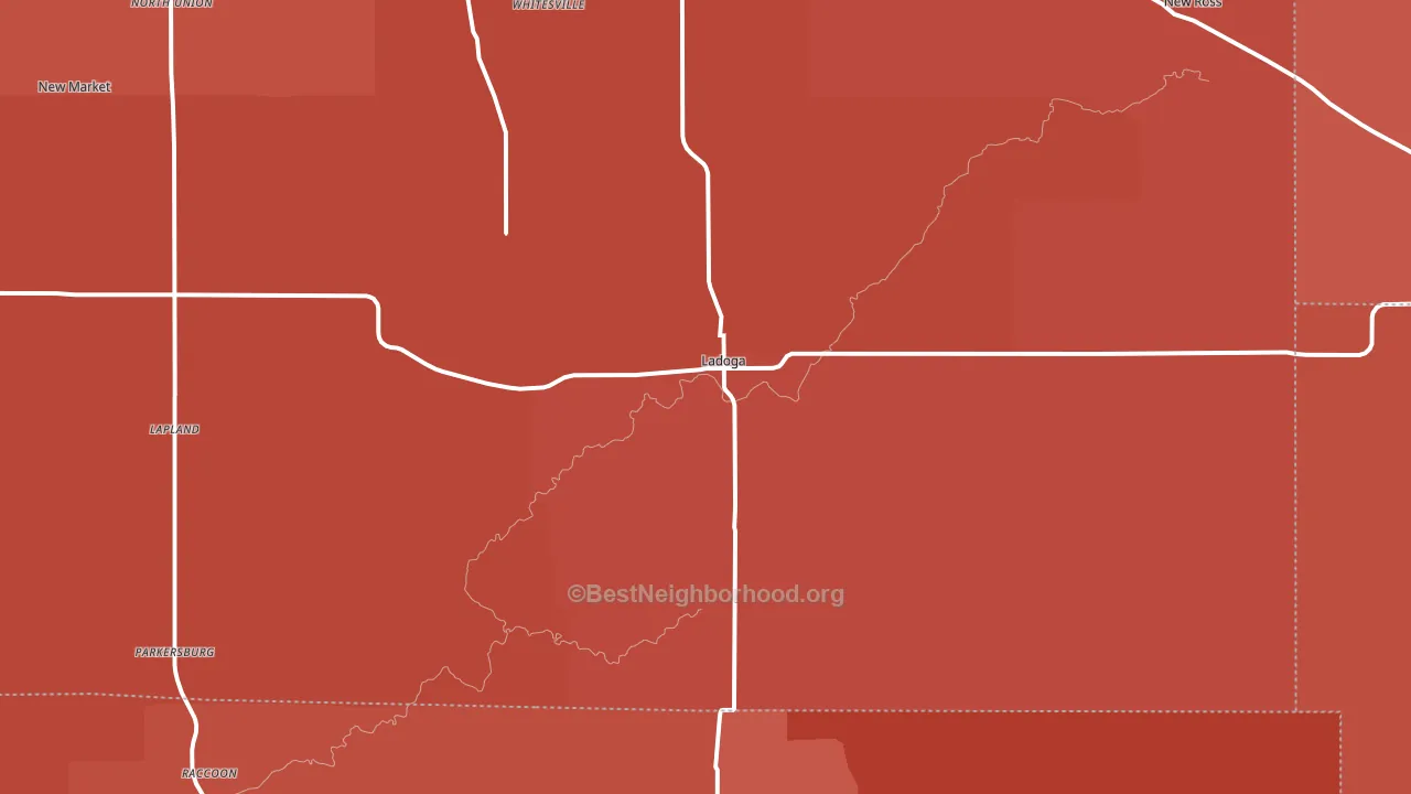 47954, IN block-group political-lean map