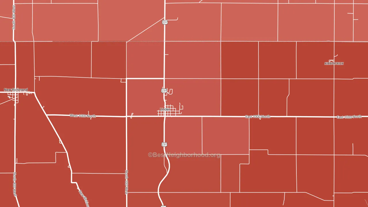 47955, IN block-group political-lean map