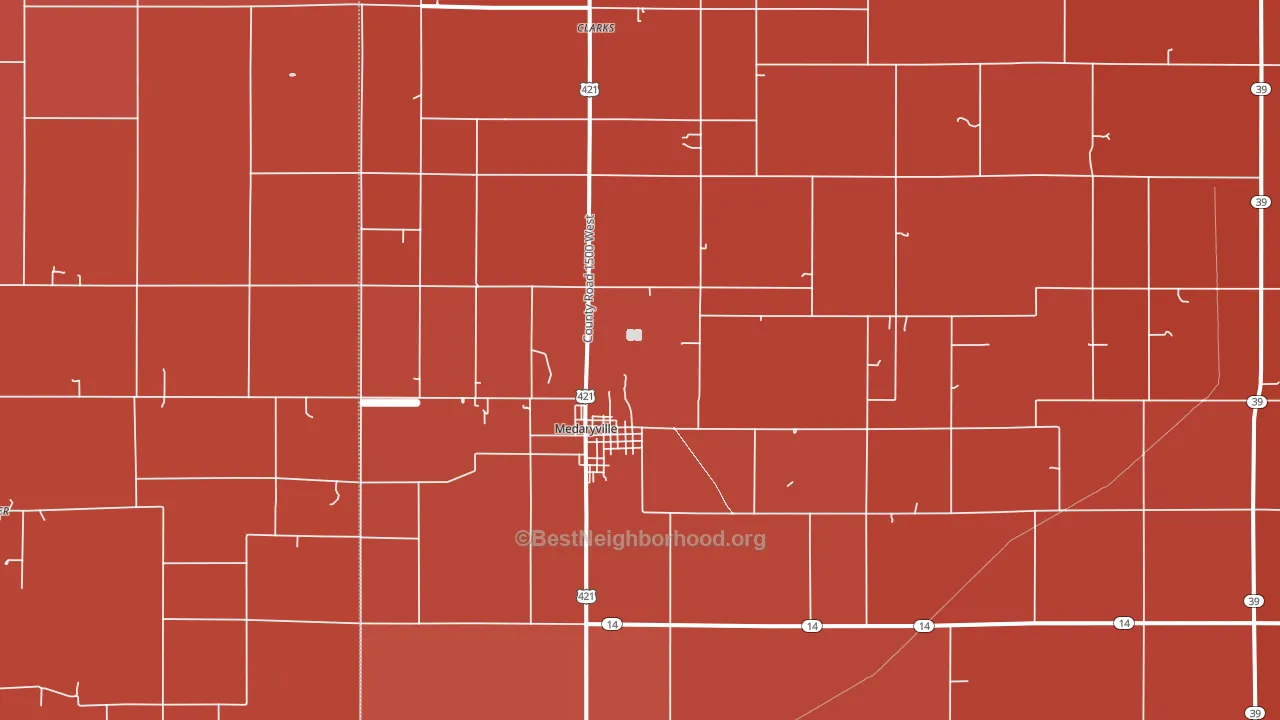 47957, IN block-group political-lean map