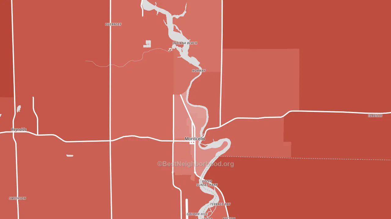 47960, IN block-group political-lean map