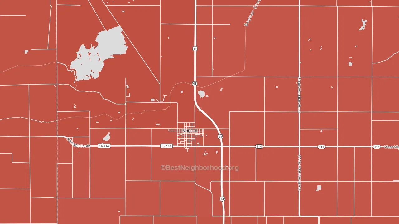 47963, IN block-group political-lean map