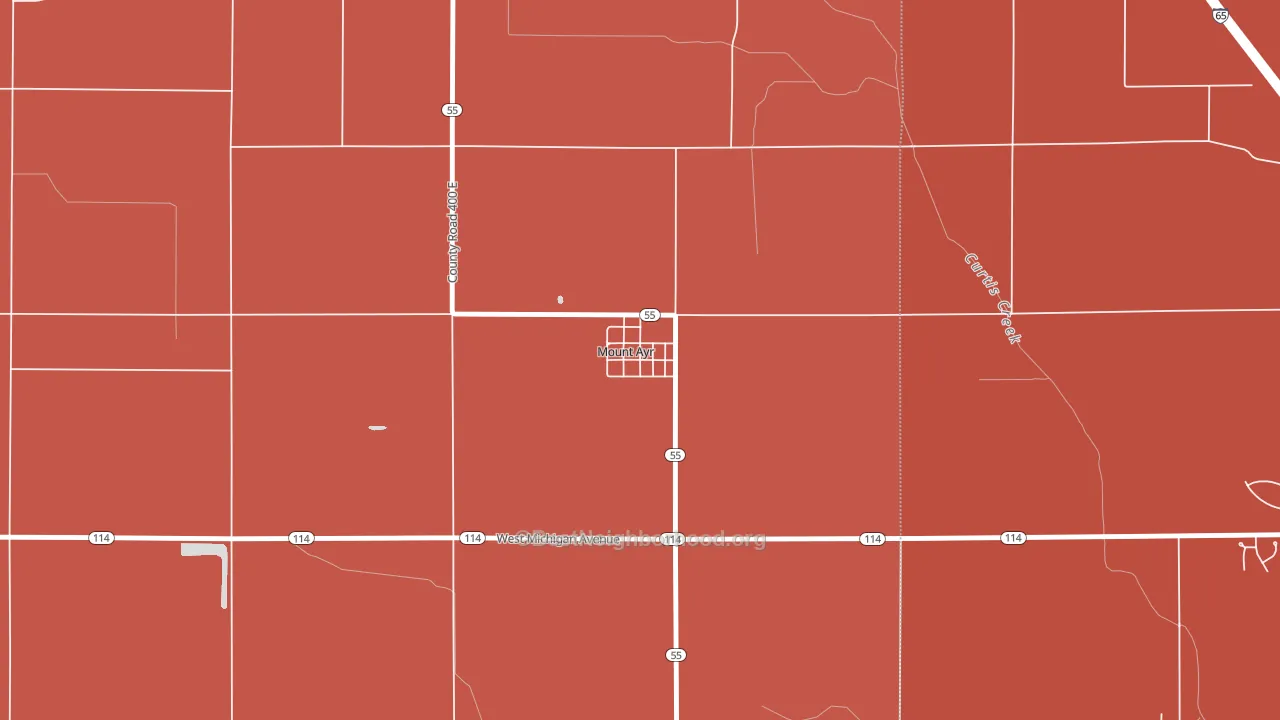 47964, IN block-group political-lean map