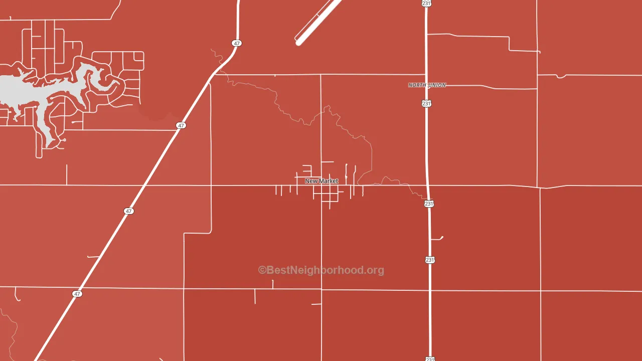 47965, IN block-group political-lean map