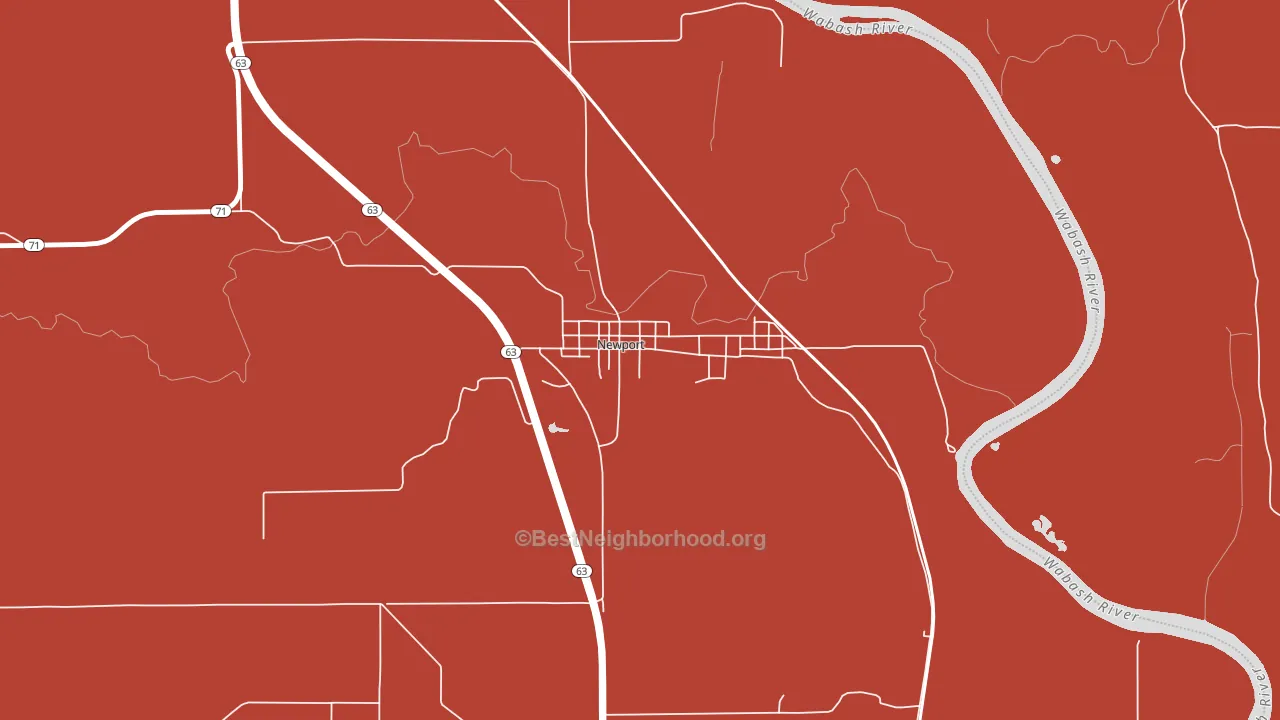 47966, IN block-group political-lean map