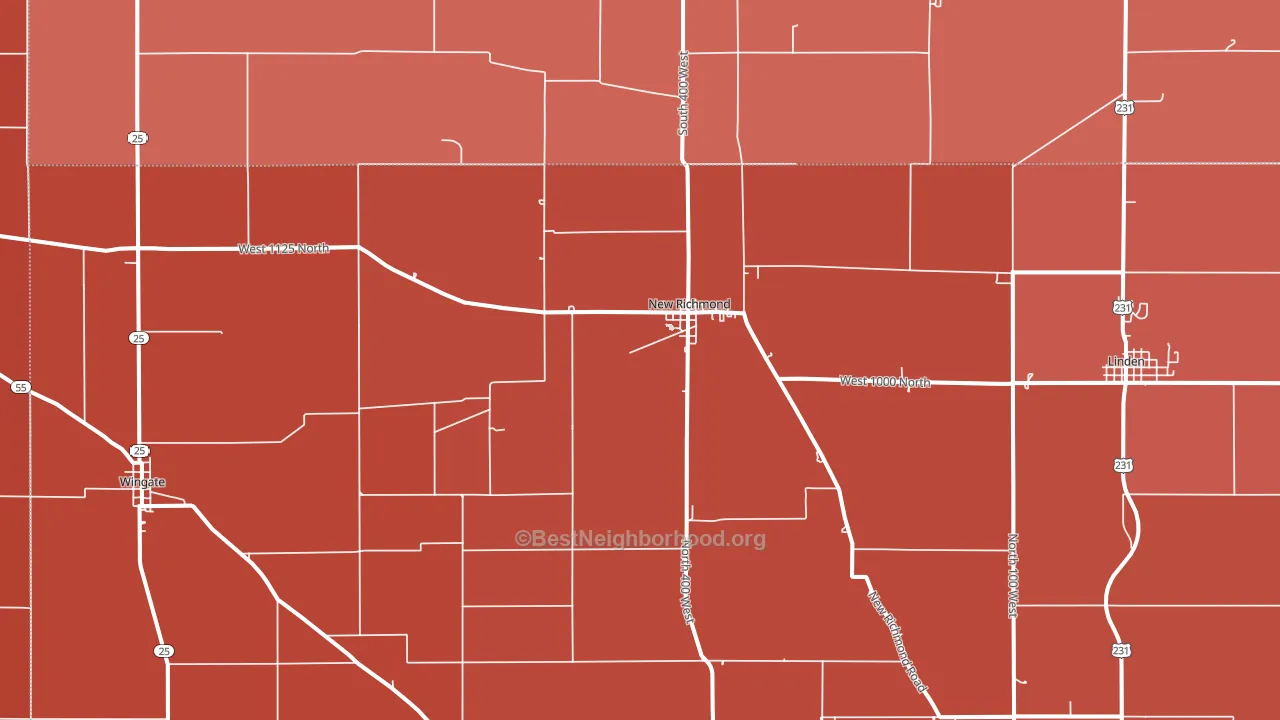 47967, IN block-group political-lean map