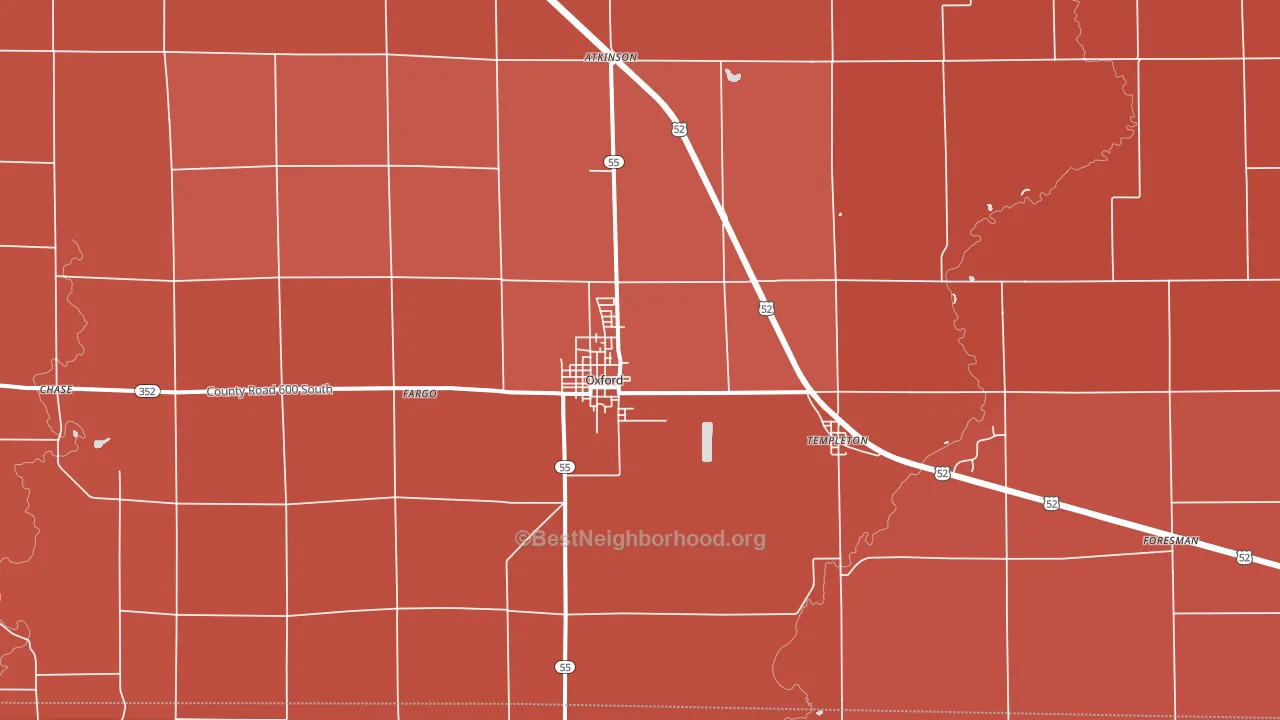 47971, IN block-group political-lean map