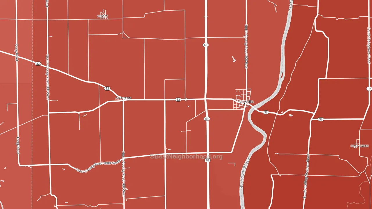 47974, IN block-group political-lean map