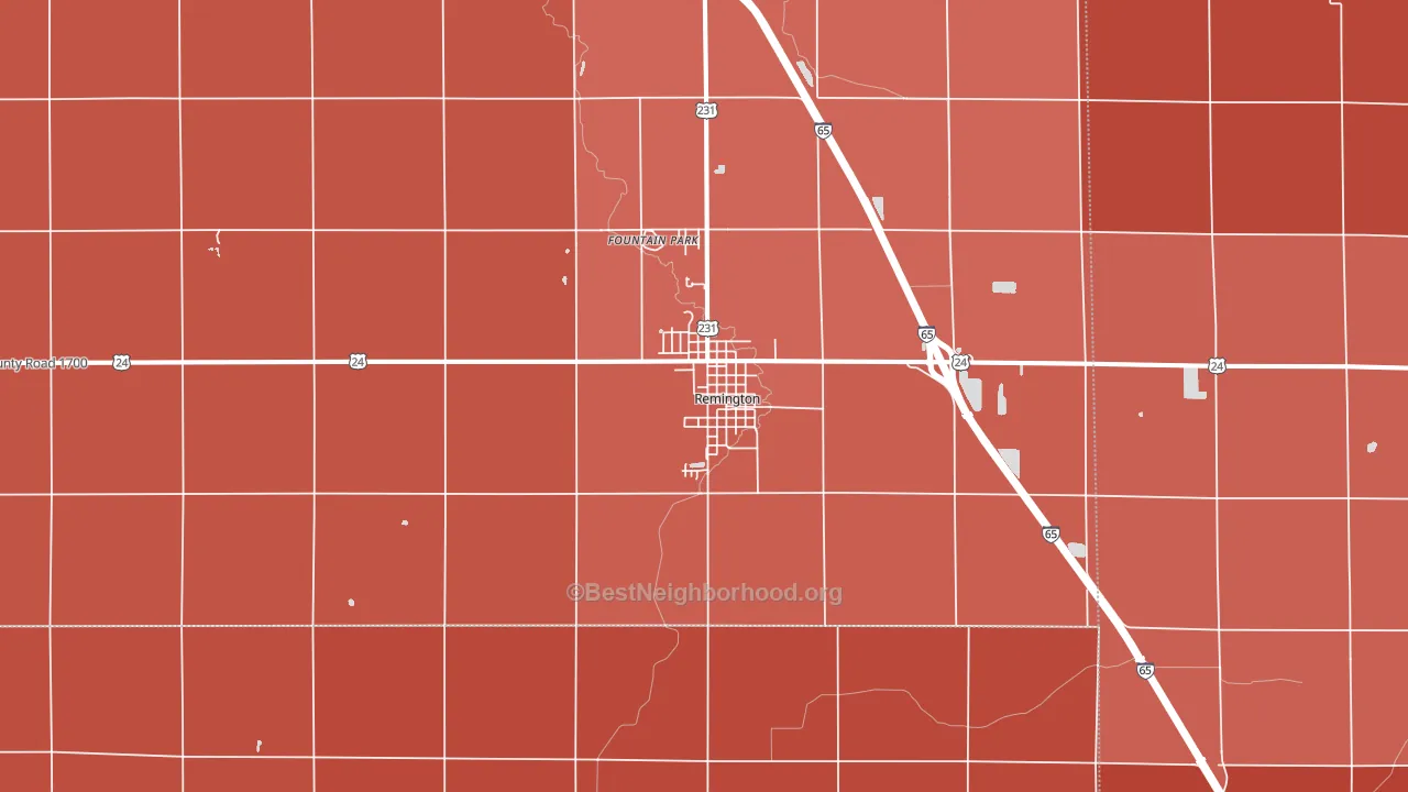 47977, IN block-group political-lean map