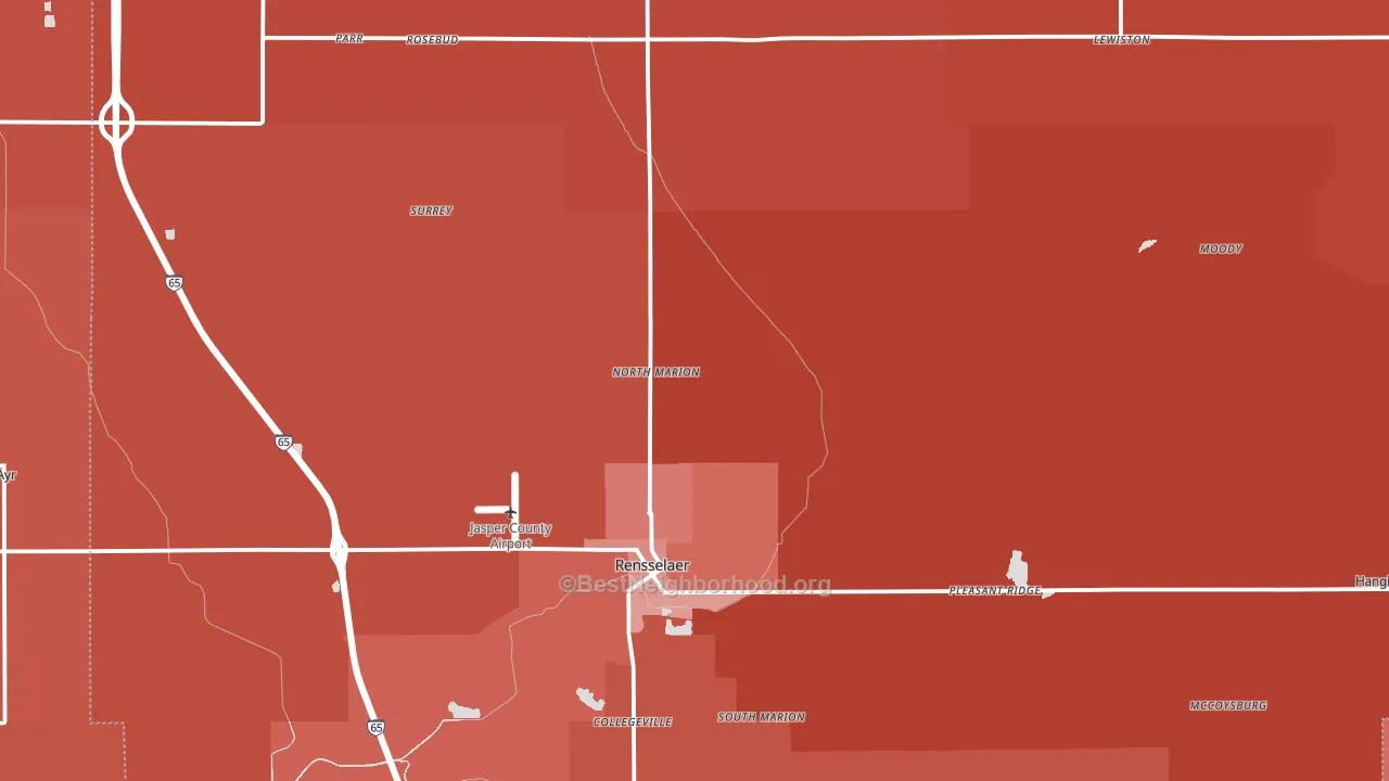 47978, IN block-group political-lean map