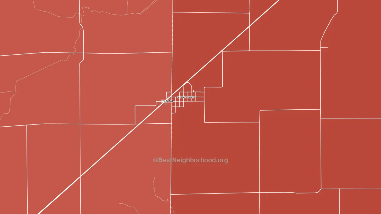 47982, IN block-group political-lean map