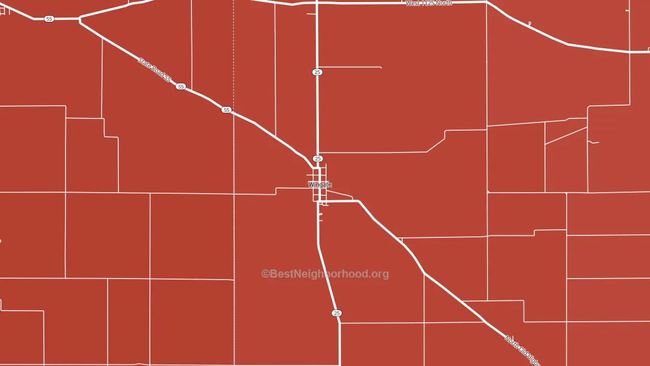 47994, IN block-group political-lean map