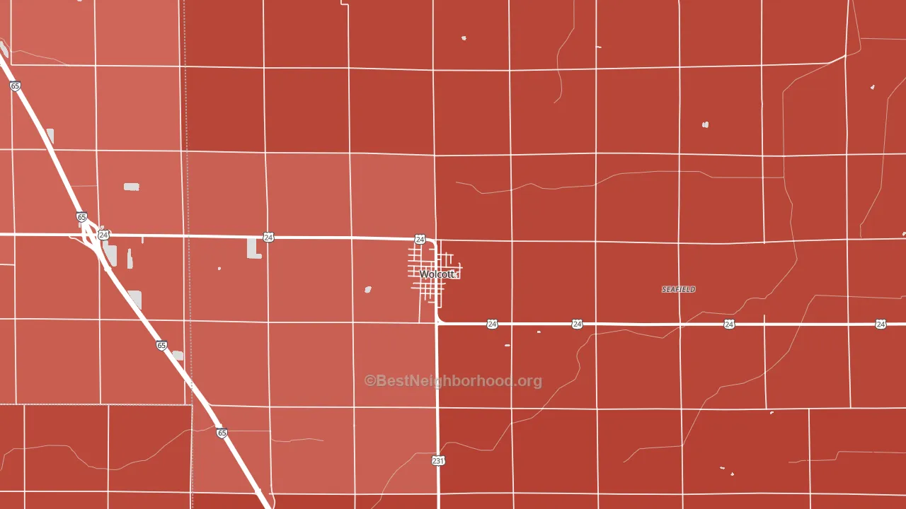 47995, IN block-group political-lean map