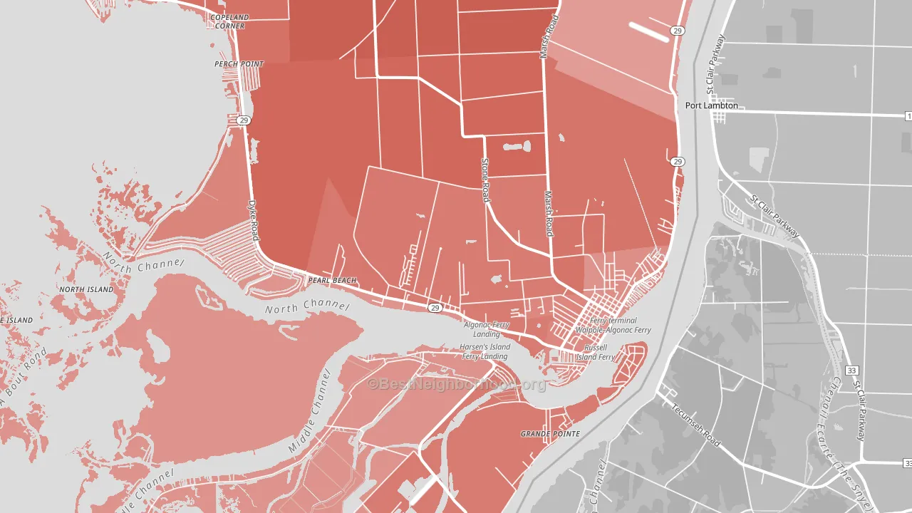 48001, MI block-group political-lean map