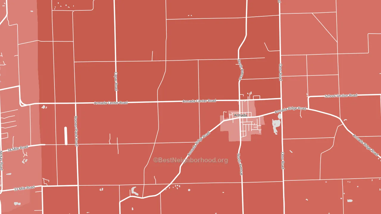 48005, MI block-group political-lean map