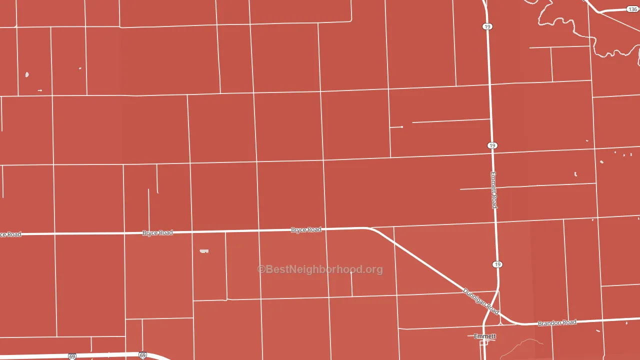 48022, MI block-group political-lean map