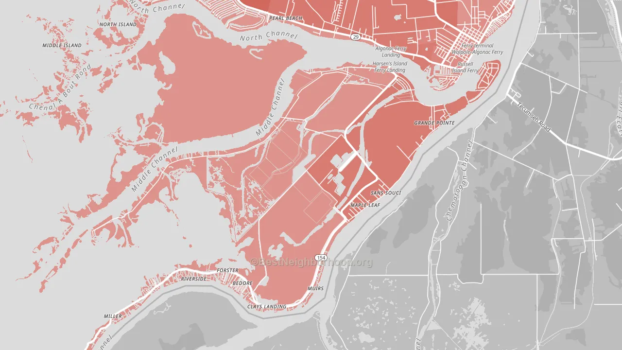 48028, MI block-group political-lean map